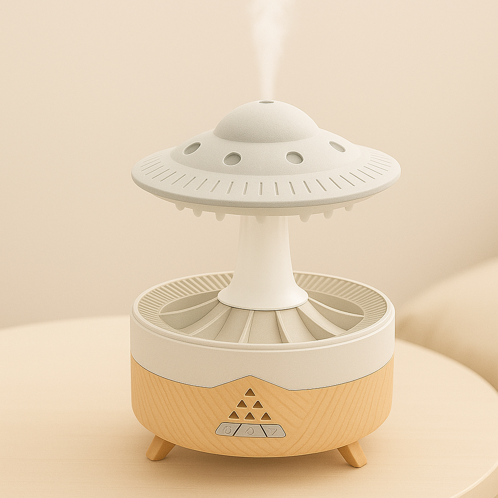 Rain Cloud Humidifier with LED Light – Raindrop Effect & Aromatherapy for Home